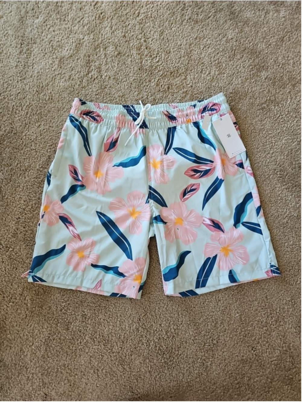 Sovereign Code Men's Floral-Print Swim Shorts Drawstring Size XL NEW